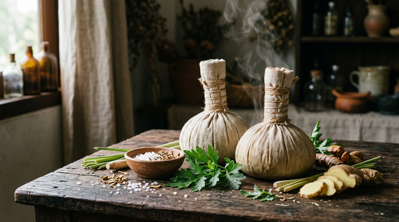 Hũ rượu gừng gấc hạ thổ và nắm lá chườm ấm: Mẹo êm lưng ngày trở trời